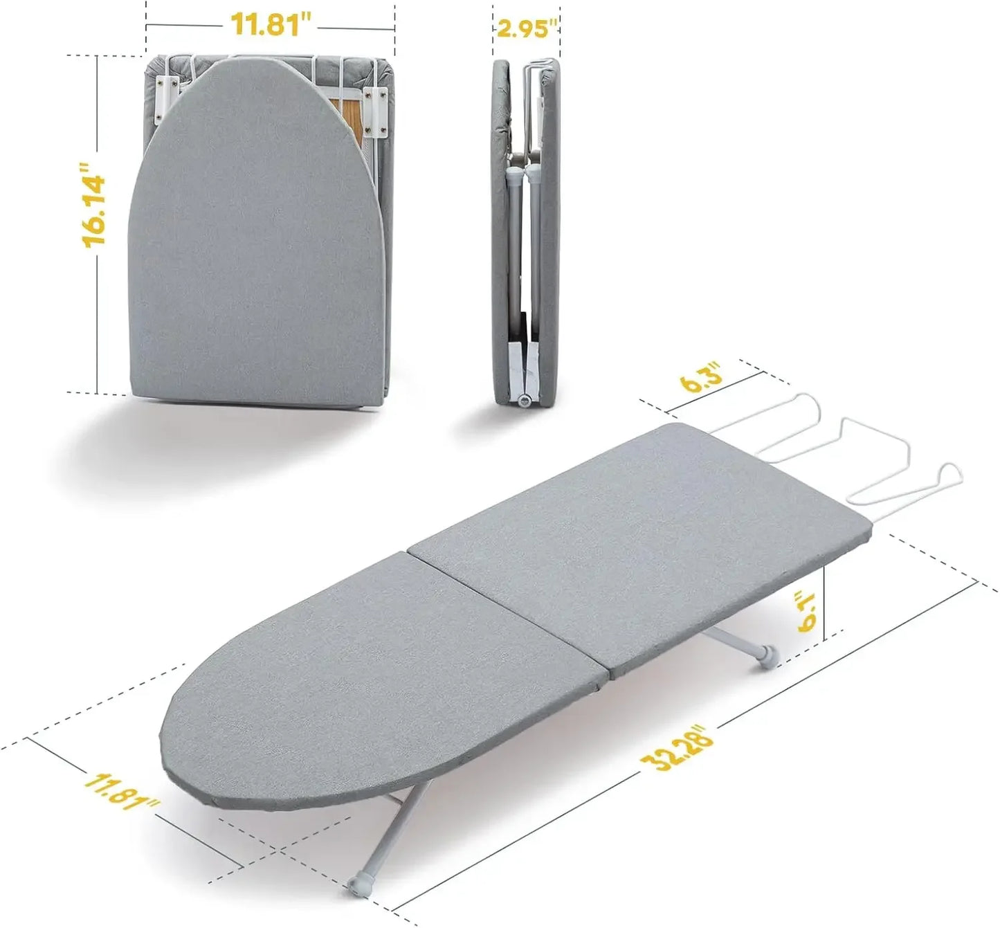 Foldable Mini Ironing Board with Cotton Cover, Portable Tabletop Iron Rest for Space Saving 32"x12" Peaceful Pleasures Health and Wellness