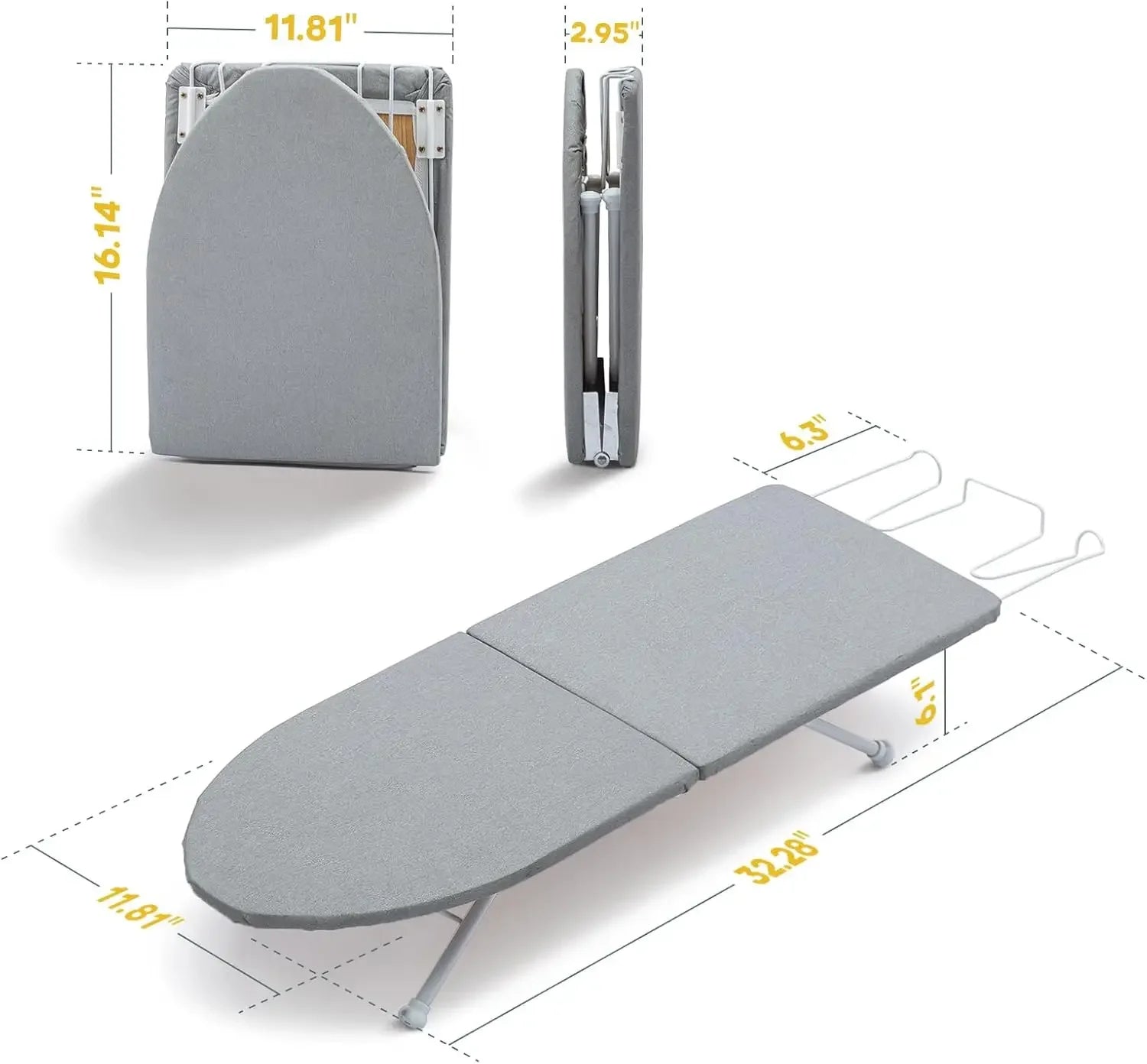 Foldable Mini Ironing Board with Cotton Cover, Portable Tabletop Iron Rest for Space Saving 32"x12" Peaceful Pleasures Health and Wellness