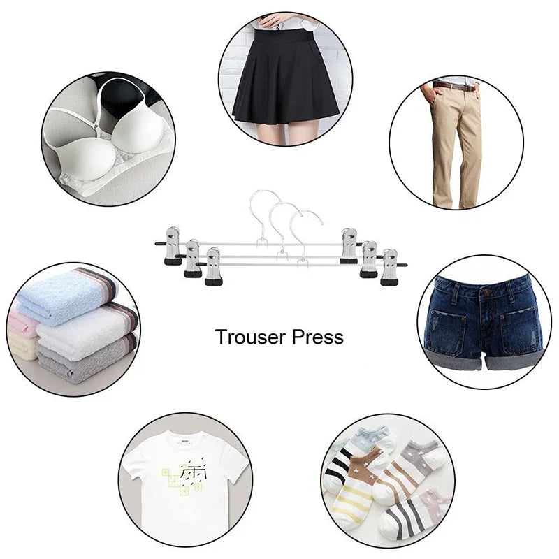 5pcs Anti-slip Metal Clothes Hangers Wind Proof Multi-purpose Skirt And Pants Racks for Trousers Wardrobe Drying Clip Peaceful Pleasures Health and Wellness