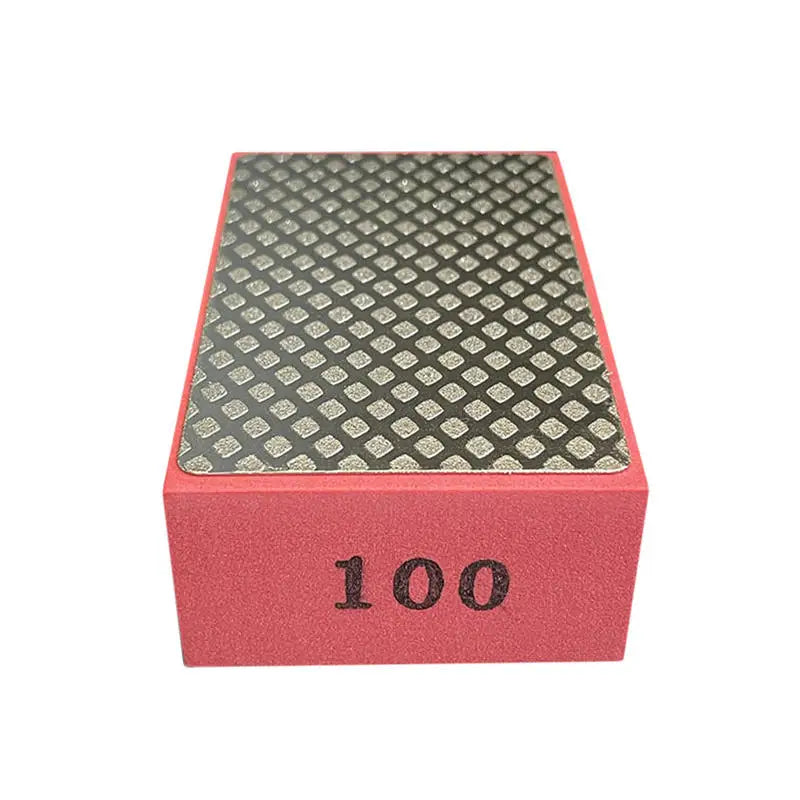 60/100/200/400# Diamond Hand Polishing Pads Tile Glass Abrasive Grinding Block Pad Stone Abrasive Sanding Disc Polisher Tool Peaceful Pleasures Health and Wellness Red grid 100 Other