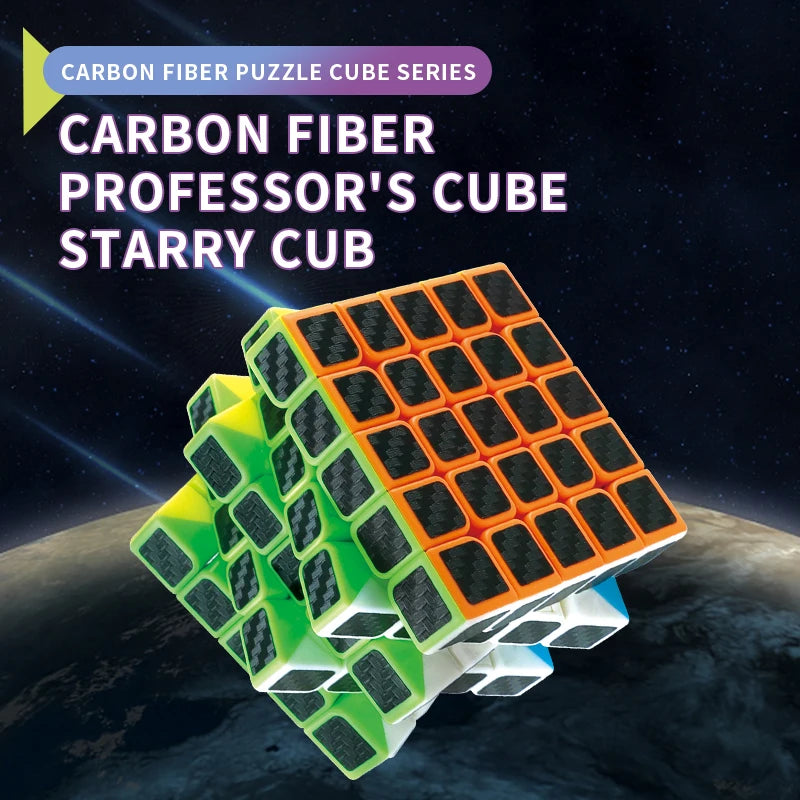 Carbon Fiber Professor's Cube Starry 3X3 4X4 5x5 Speed Puzzle