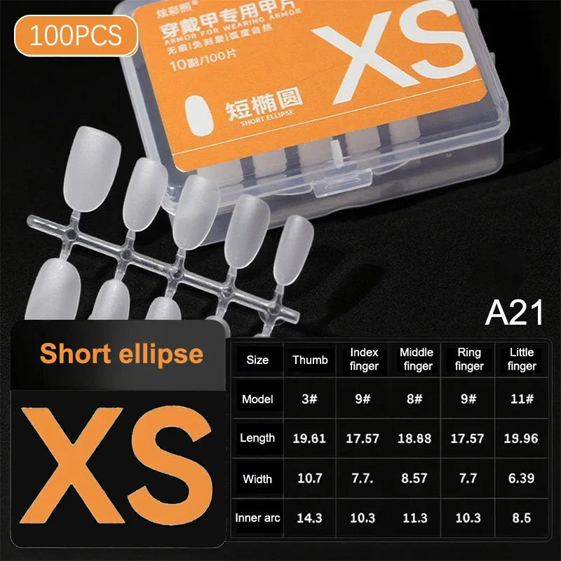 100pcs Clear Press-On Nail Tips – Full Cover Ultra-Thin False Nails
