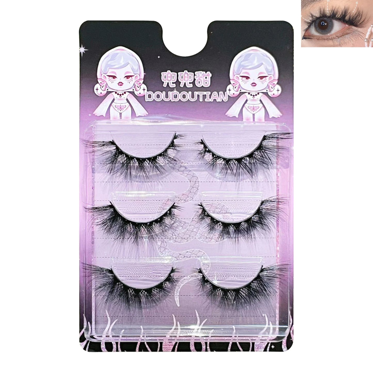 Wispy False Eyelashes – DIY Cosplay Anime Strip Lashes 3 Pairs