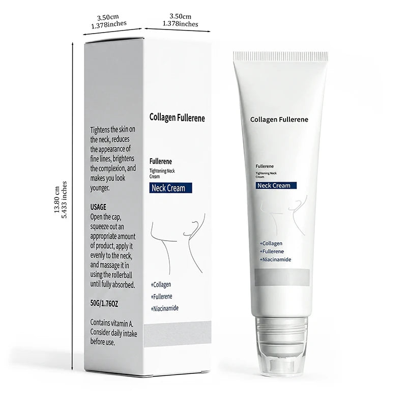 Collagen Neck Cream 50g With Roller Applicator Nourishing Skin Daily Neck Care Deeply Hydrating Moisturizer For Smoothing Skin Peaceful Pleasures Health and Wellness