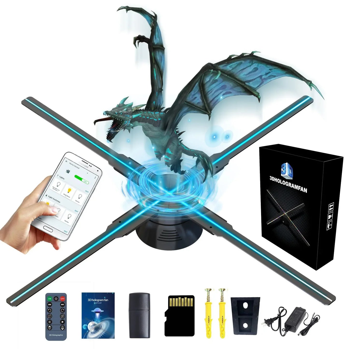 52cm 3D Holographic Fan Display | App Control | SHINEKNOT