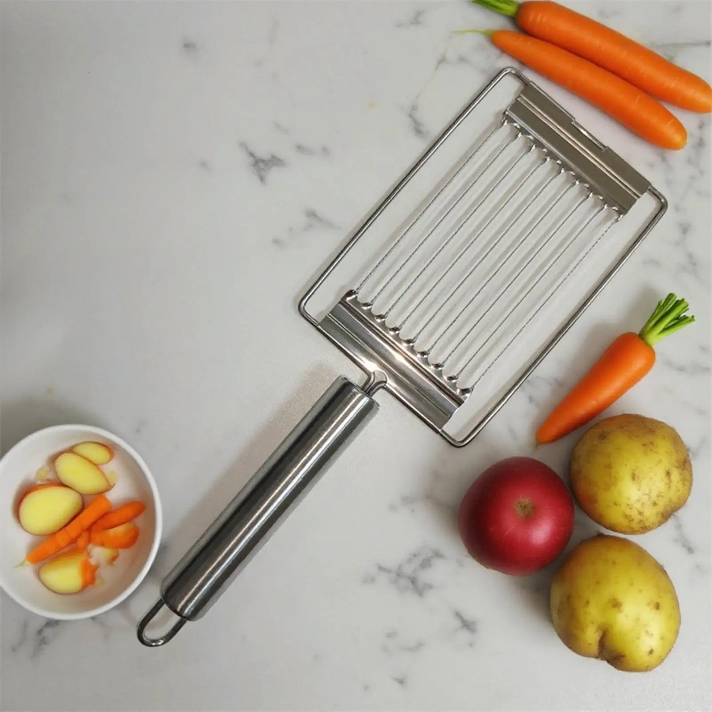 Stainless Steel Egg & Tomato Slicer – Handheld Kitchen Tool