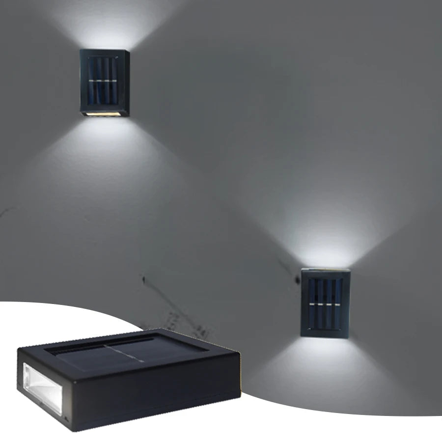 Solar Light Outdoor Up and Down Wall Washer Light Waterproof Solar Lamp for Garden Street Landscape Balcony Yard Porch Decor Peaceful Pleasures Health and Wellness cold white 1 pcs big size