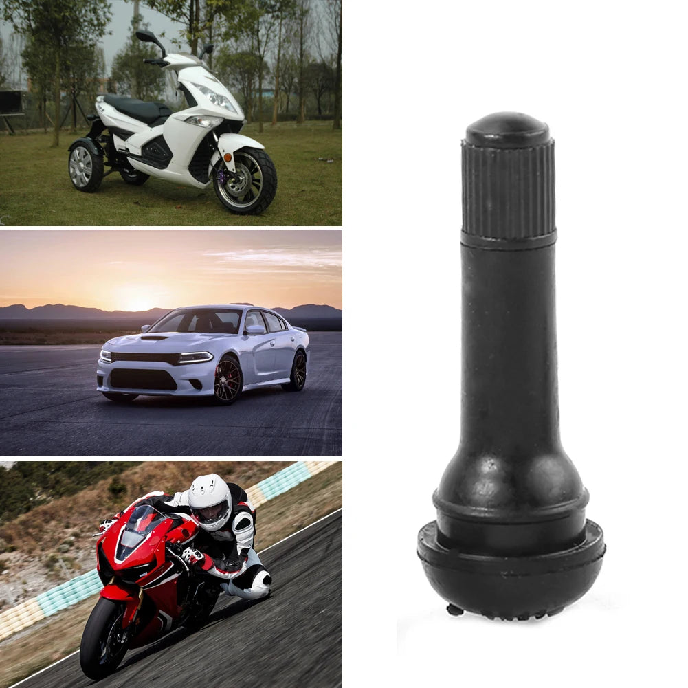 100pcs Rubber TR-414 Valve Stems Snap In TR414 Tubeless Tire Valves with Caps for Outdoor Personal Car Parts Decoration Peaceful Pleasures Health and Wellness