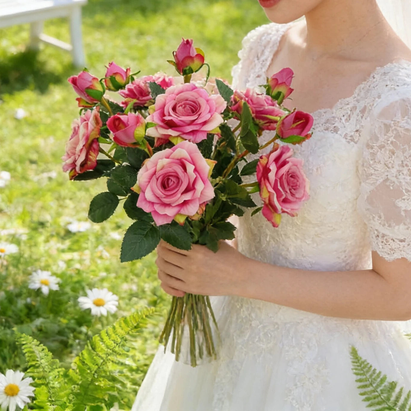 Artificial Silk Rose Bouquet – Wedding & Home Decor