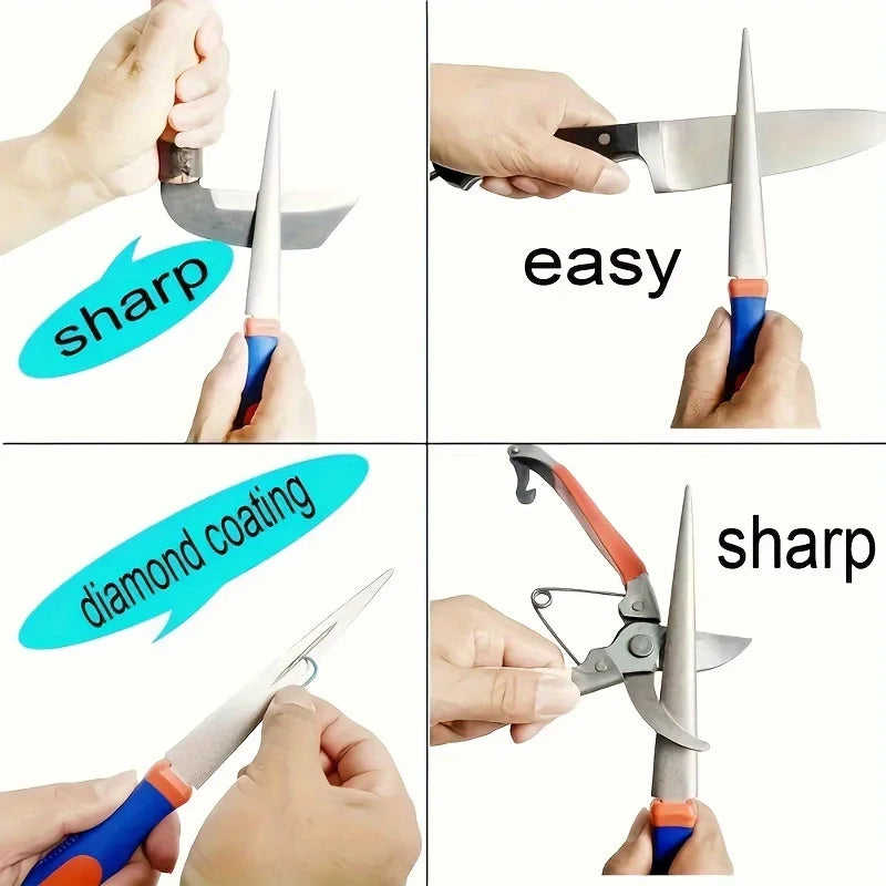 Diamond Double-Sided File Sharpener for Scissors & Garden Tools