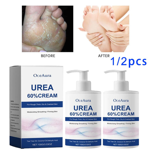 1/2pcs Urea 60% Cream Uric Acid Foot Cream for Heel Repair, Dry and Cracked Heel Treatment, Removes Dead Skin Peaceful Pleasures Health and Wellness
