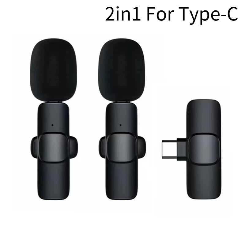 Wireless Lavalier Microphone Audio Video Recording Mini Mic for Type-C Smartphones Vlogging Facebook Videos Audio Recording Peaceful Pleasures Health and Wellness 2-in-1 Type C