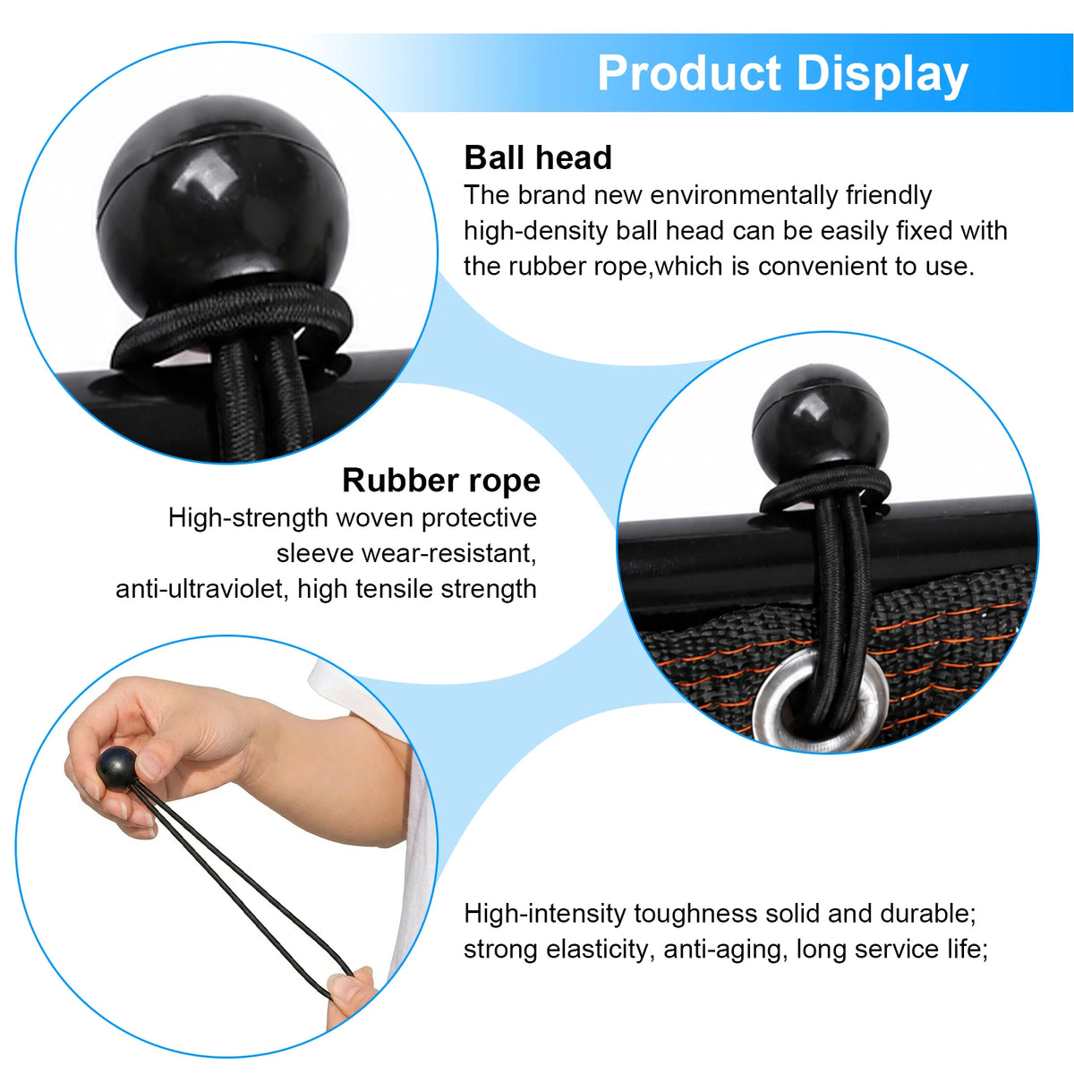 Outdoor Elastic Ball Rope Bungee Cords Portable Tent Fixing Tarpaulin Awning Canopy Heavy Duty Tarp Tie Down for Shelter Cargo Peaceful Pleasures Health and Wellness