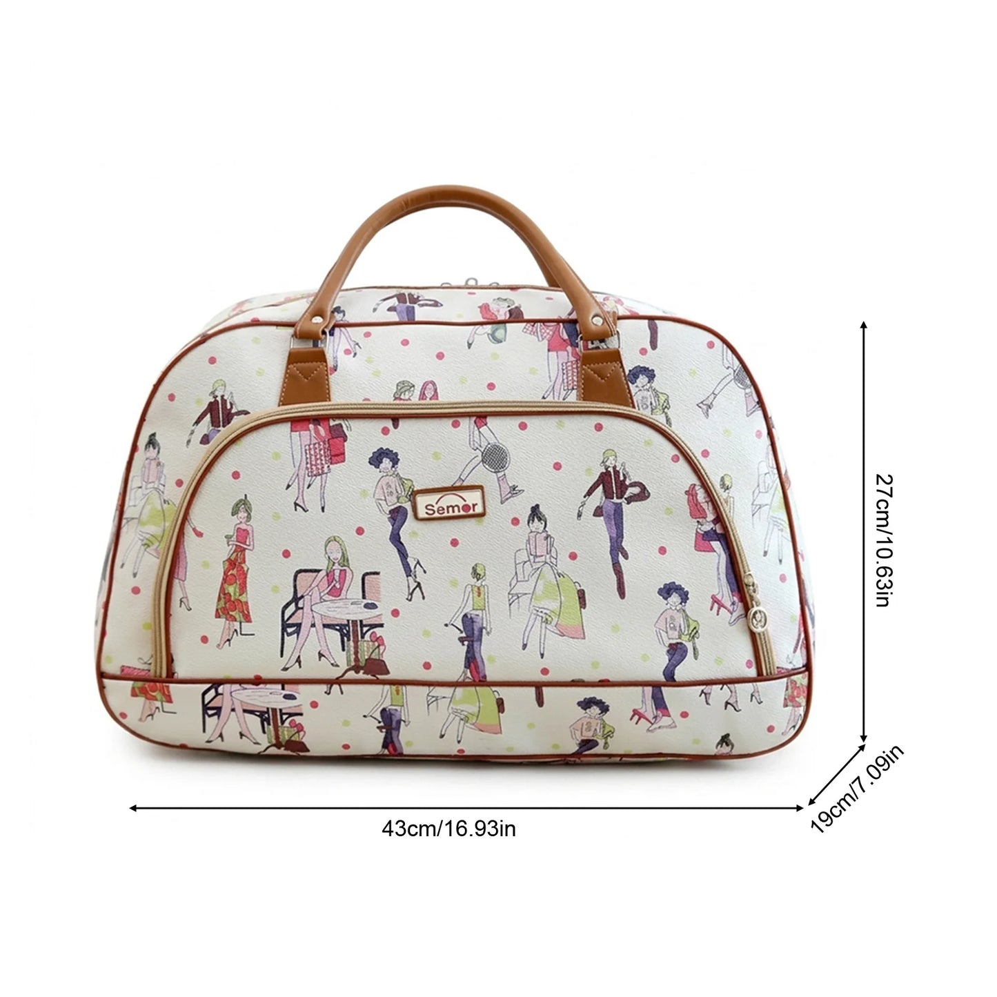 Waterproof PU Leather Travel Bag for Short Trips Durable and Lightweight with Adjustable Shoulder Strap Peaceful Pleasures Health and Wellness
