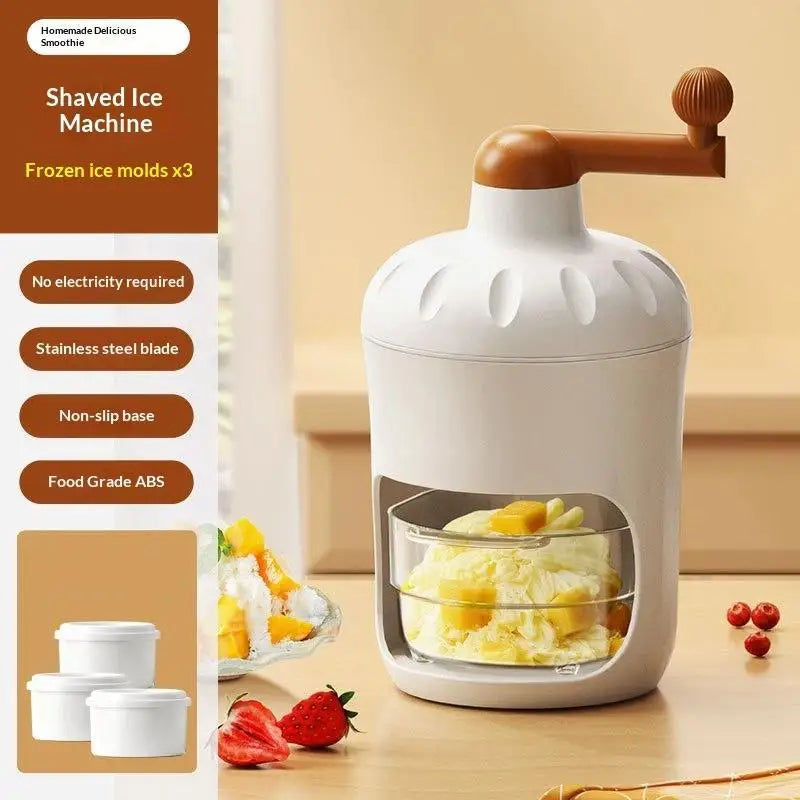Manual Shaved Ice Machine – Hand-Crank Ice Crusher & Smoothie Maker