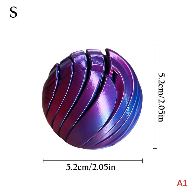 Slime Ball Fidget Toy 3D Printed Twistsphere Fidget Toy Gear Liquid Flow Ball With Rotating Design Anxiety Relief Toys For Offic Peaceful Pleasures Health and Wellness A1