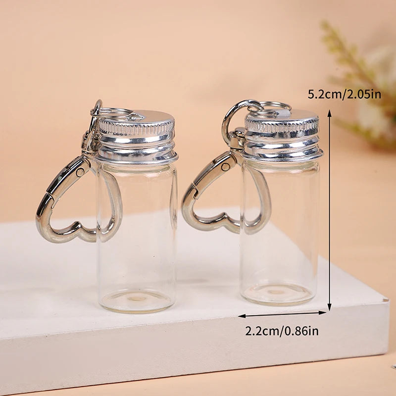 Glass Keychain Storage Bottle 7/10ml | Mini Portable Jar