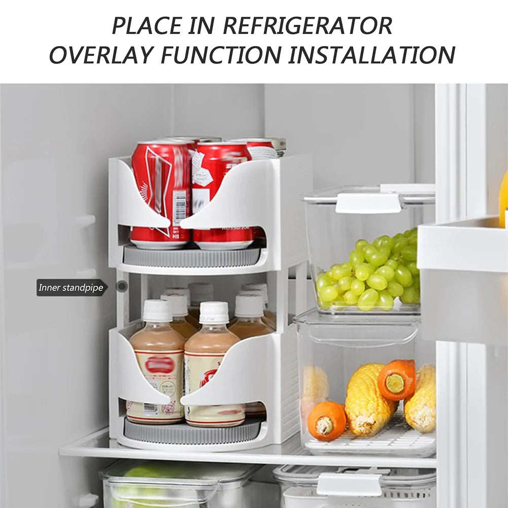 360° Rotating Kitchen Turntable Organizer | Fridge Spice Rack