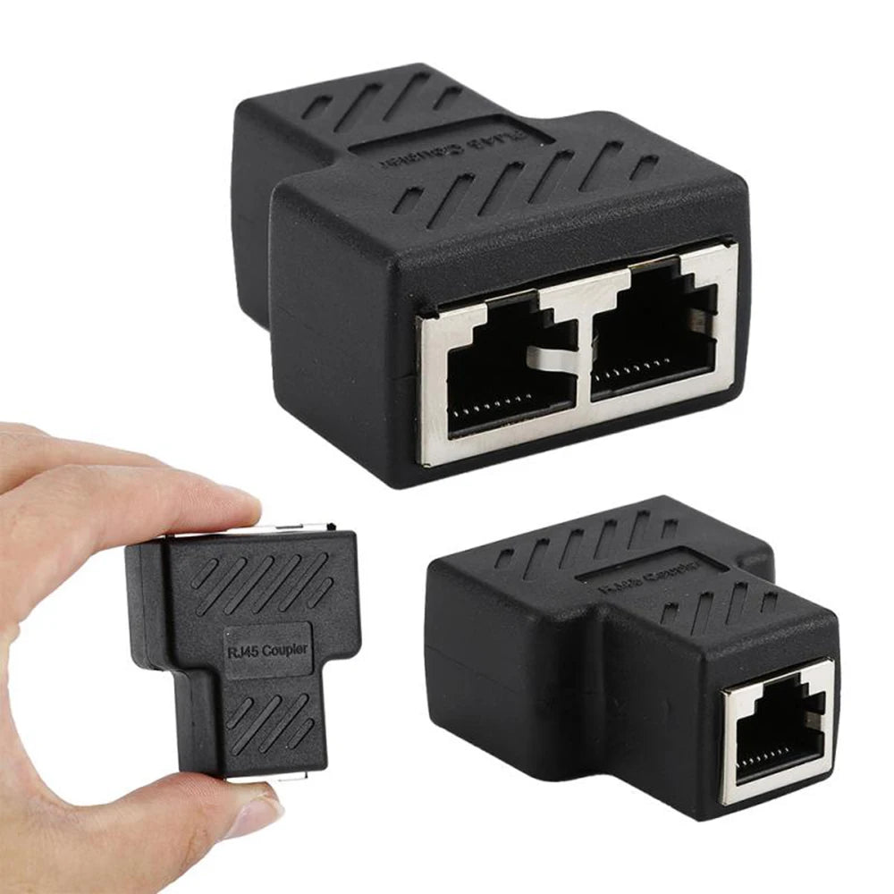 Ethernet Cable Extender Female 1 To 2 Ways Coupler Network Connector RJ45 Splitter Adapters Peaceful Pleasures Health and Wellness