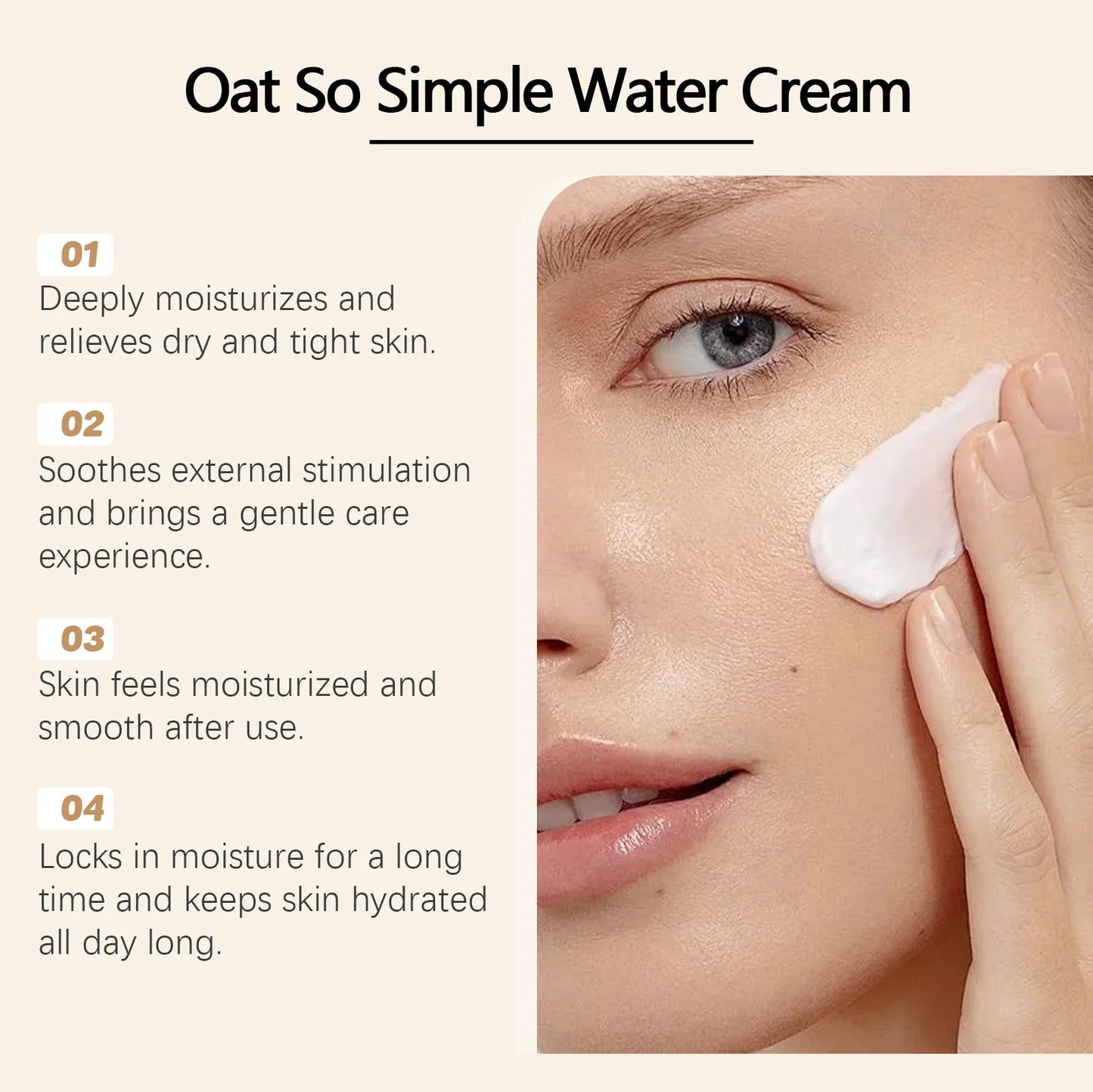 Oat Relief Face Cream – Hyaluronic Acid, Oil-Free, Sensitive Skin
