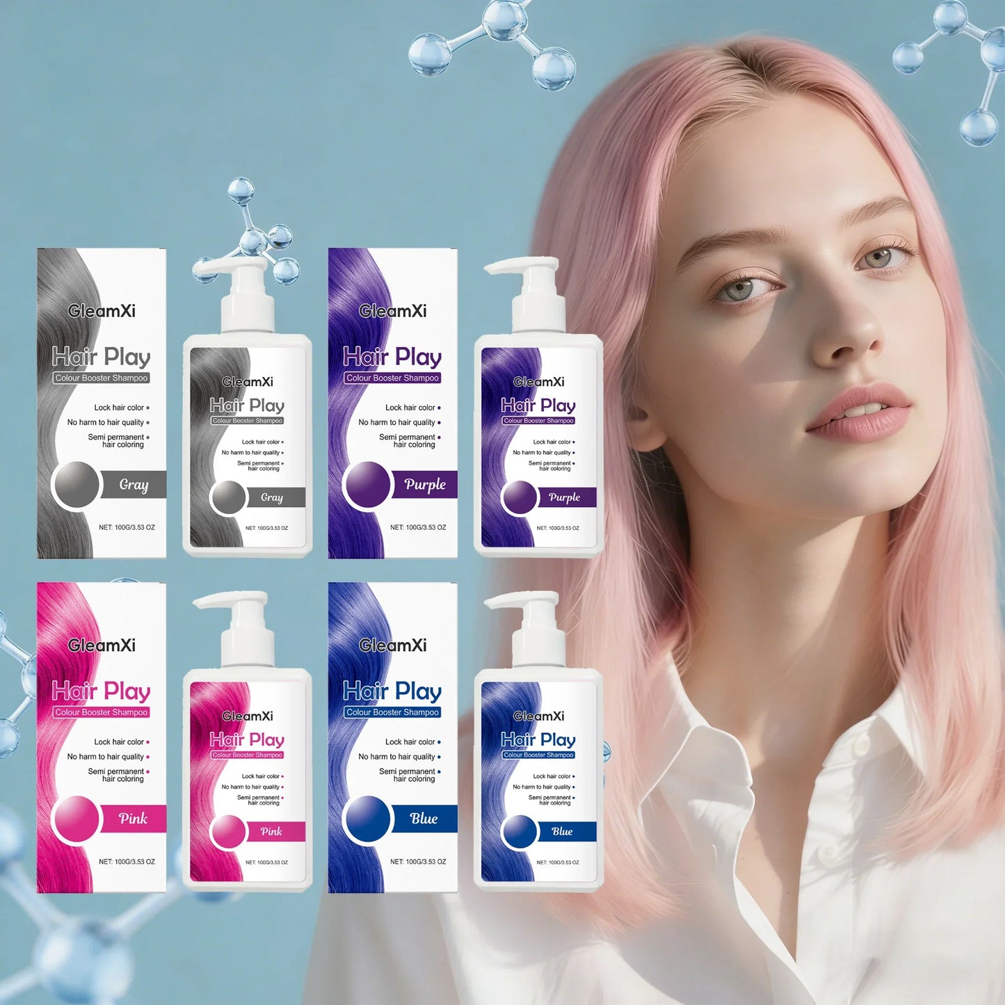Gleamxi Color-Fixing Shampoo – Tones, Nourishes & Protects Dyed Hair