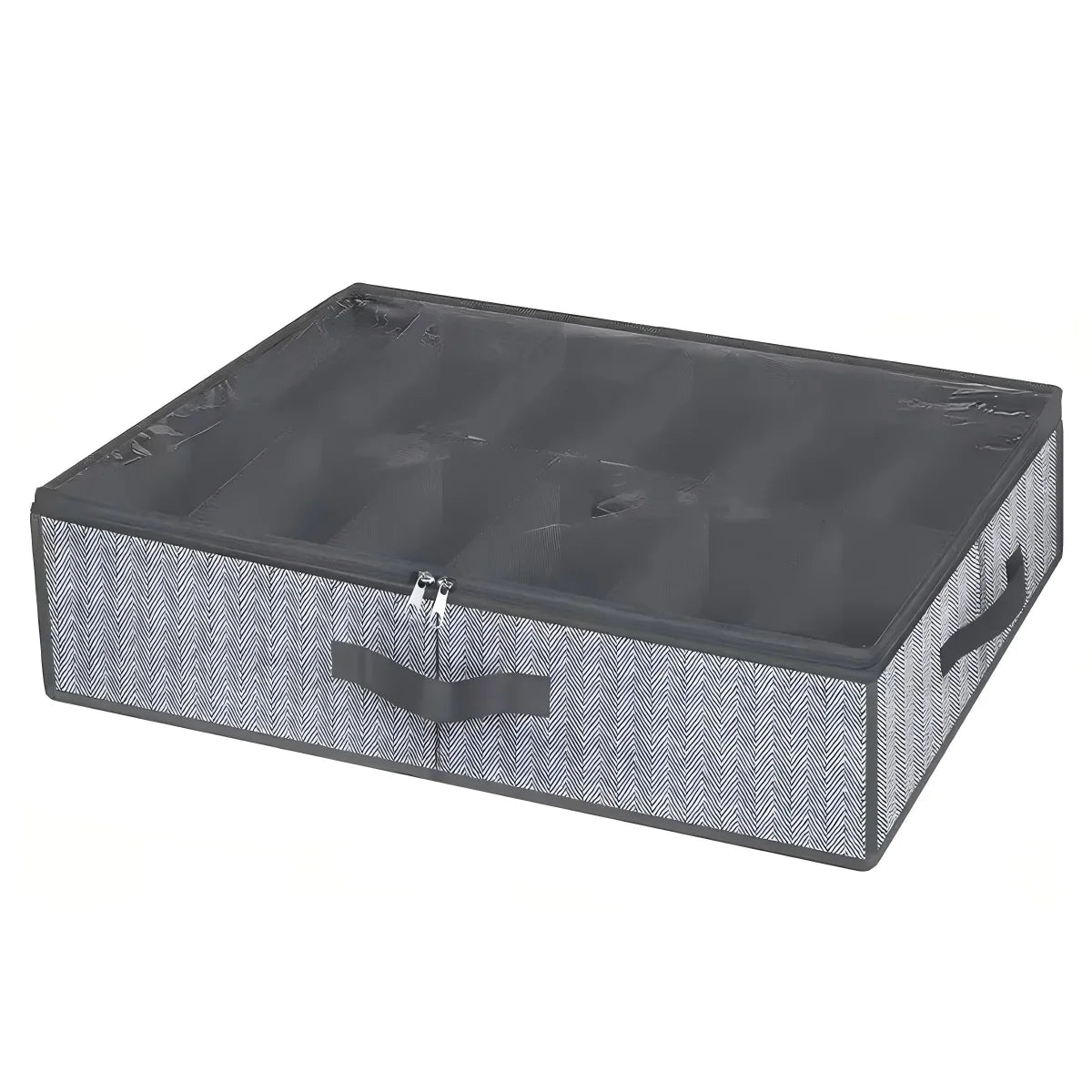 Under-bed shoe storage box PVC foldable non-woven fabric grid storage organizer bag Peaceful Pleasures Health and Wellness 1ps 1