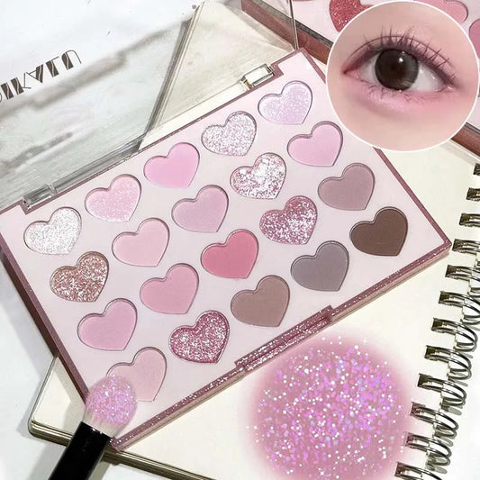 DIKALU 20-Color Heart Eyeshadow Palette – Glitter & Shimmer Eyeshadow Palette Peaceful Pleasures Health and Wellness