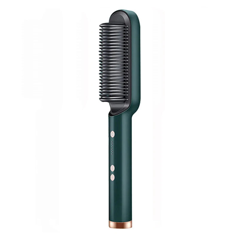 Electric Hair Straightener Brush Fast Heating 3-Min Styling Global Patent Overheat Protection Anti-Scald Portable Hotel Salon Peaceful Pleasures Health and Wellness green AU