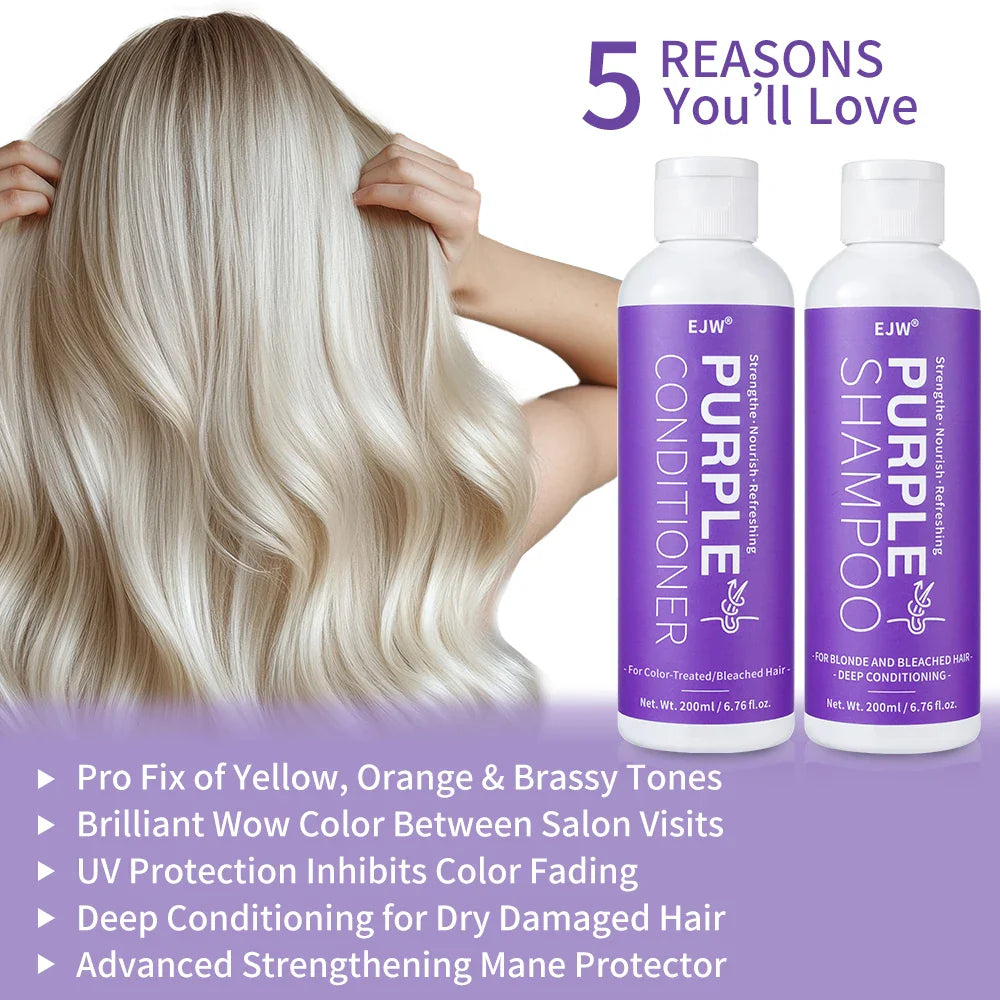 Purple Shampoo & Conditioner Set – Blonde, Gray & Color-Treated