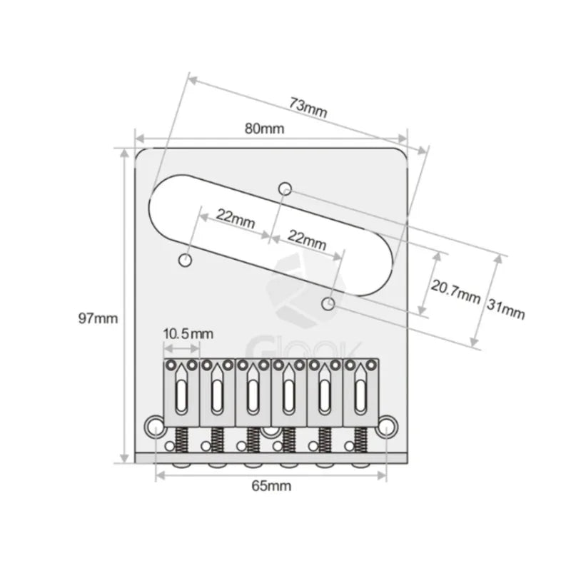 TL Electric Guitar Bridge 6-tone Leveling Code Pull String Board
