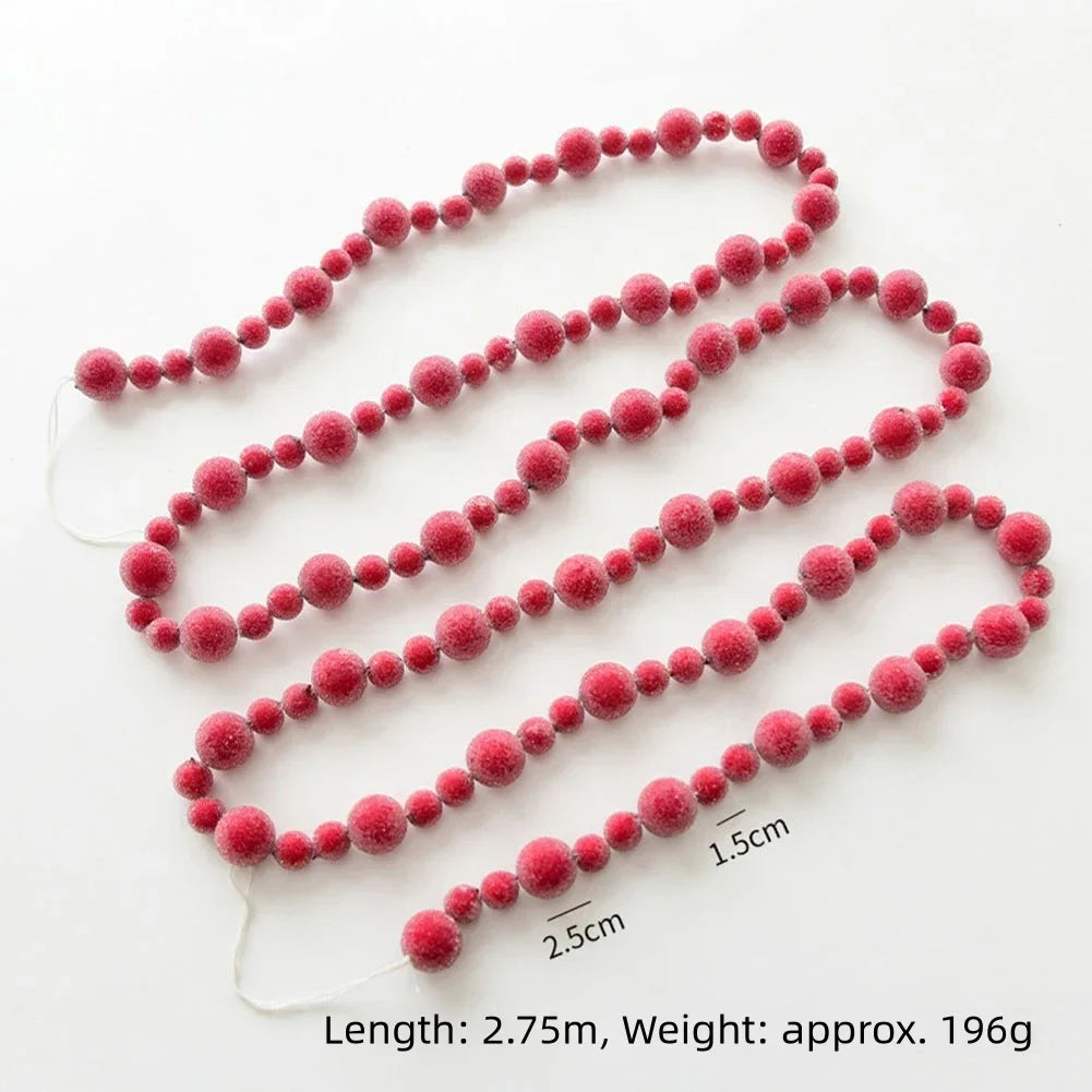 2.75m Christmas Red Berry Garland – Lifelike Festive Decor