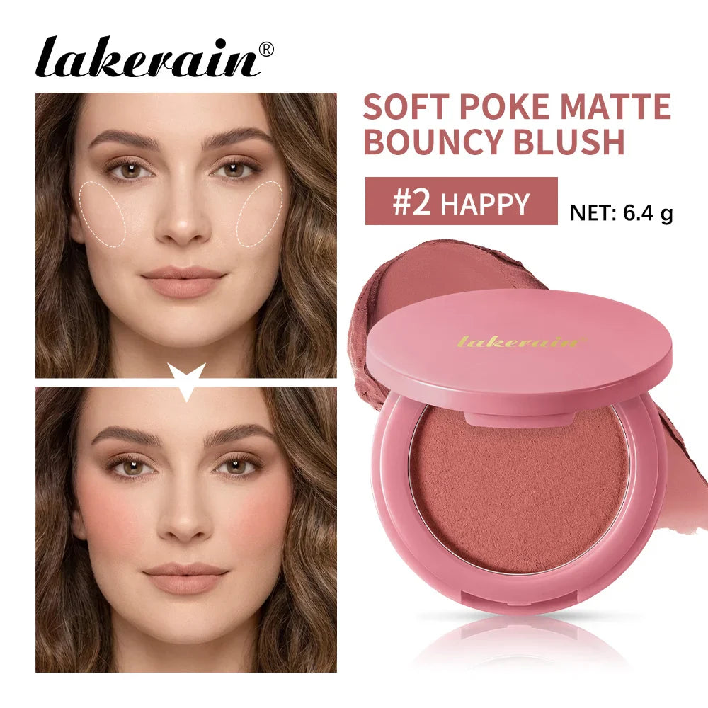 Soft Matte Bouncy Blush – 7 Shades, Long-Lasting Natural Flush
