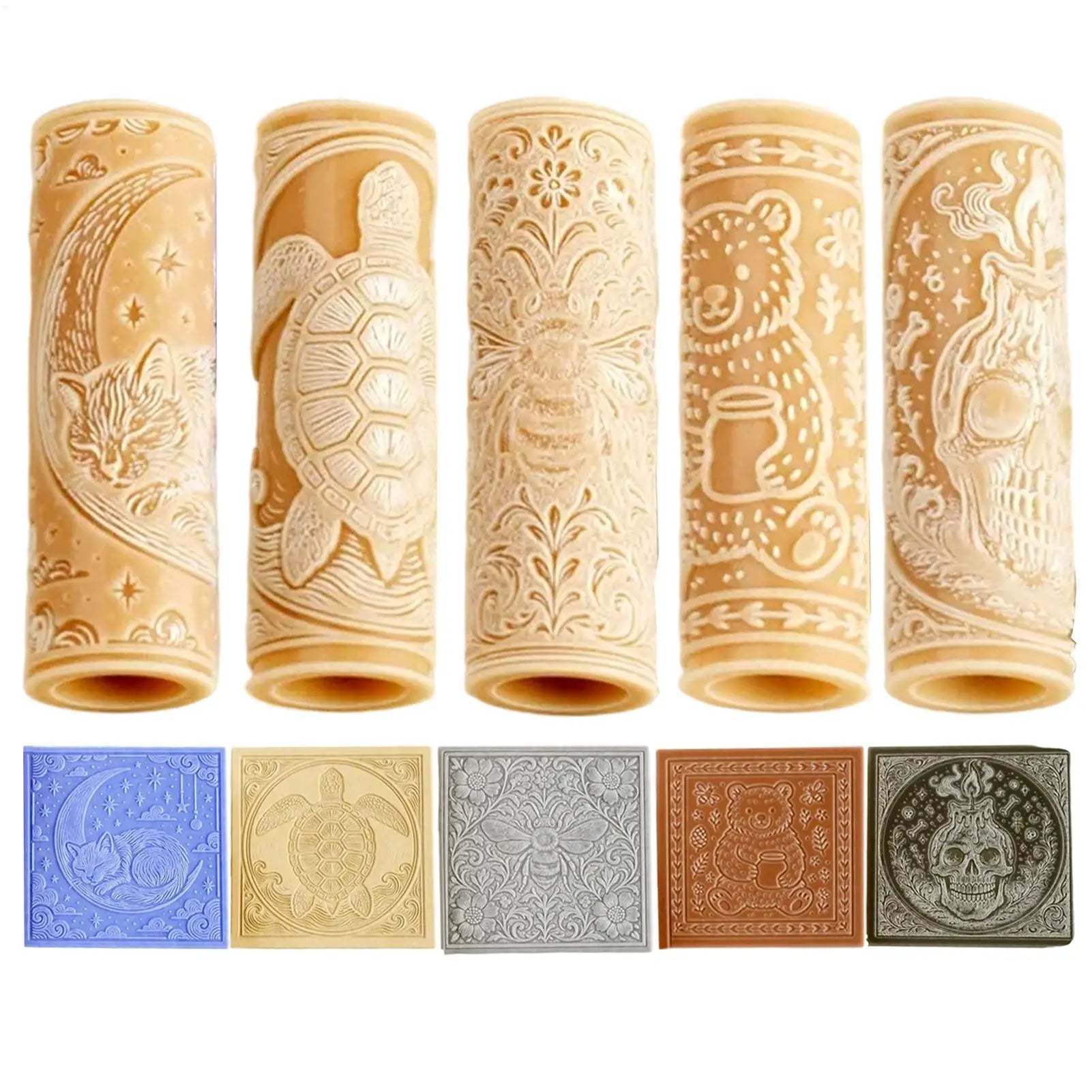 Clay Texture Roller with Patterns - Pottery & Polymer-Clay Tools for Adults Kids, Creative Ceramic Embossing Art Craft Supplies Peaceful Pleasures Health and Wellness