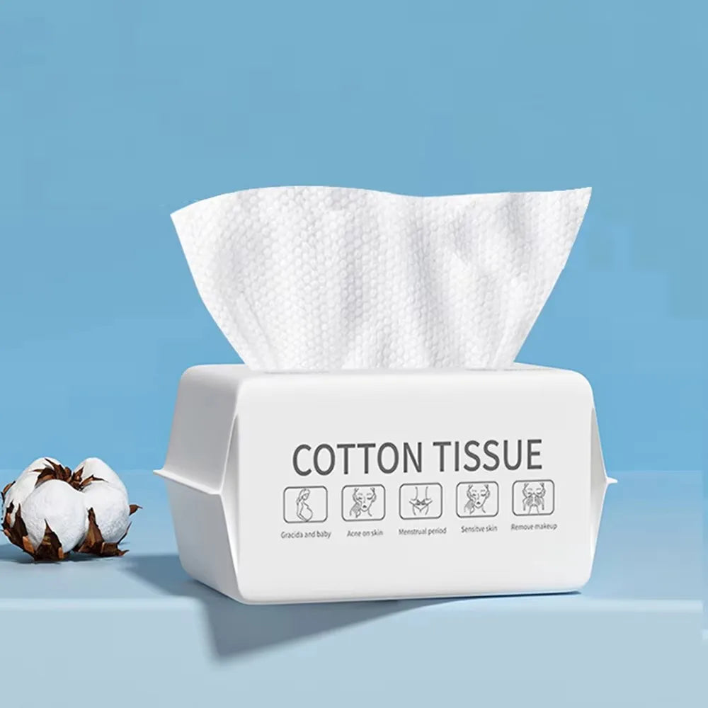 100 Pumps Thickened Disposable Face Towel 100Cotton Soft Fabric Travel Cleansing Dry Wet Makeup Remover Pearl Cotton Reusable Peaceful Pleasures Health and Wellness Gold