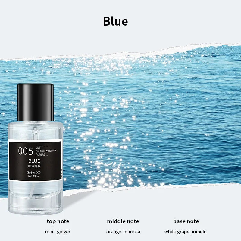 Brand Perfume Lasting Fragrance New Fresh Light Fragrance Tk Hot Selling Elegant Woody Fragrance 50ml Men's And Women's Perfume Peaceful Pleasures Health and Wellness Blue