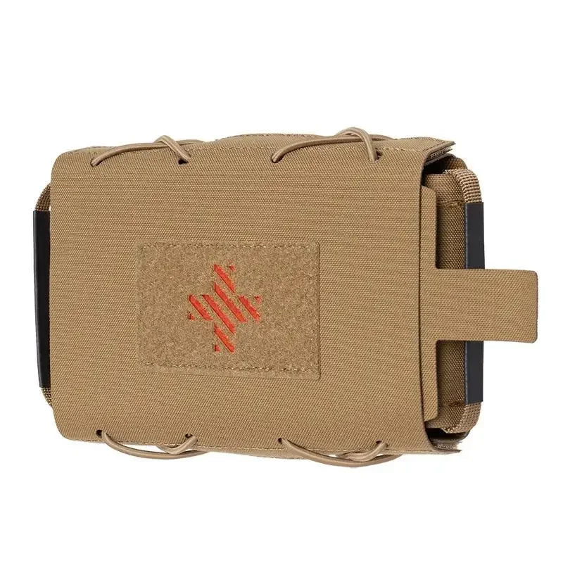 Tactical Medical Pouch Detachable First Aid Kit Quick-release Medical Kit Laser Cut MOLLE Emergency Survival Bag for Outdoor Peaceful Pleasures Health and Wellness Khaki
