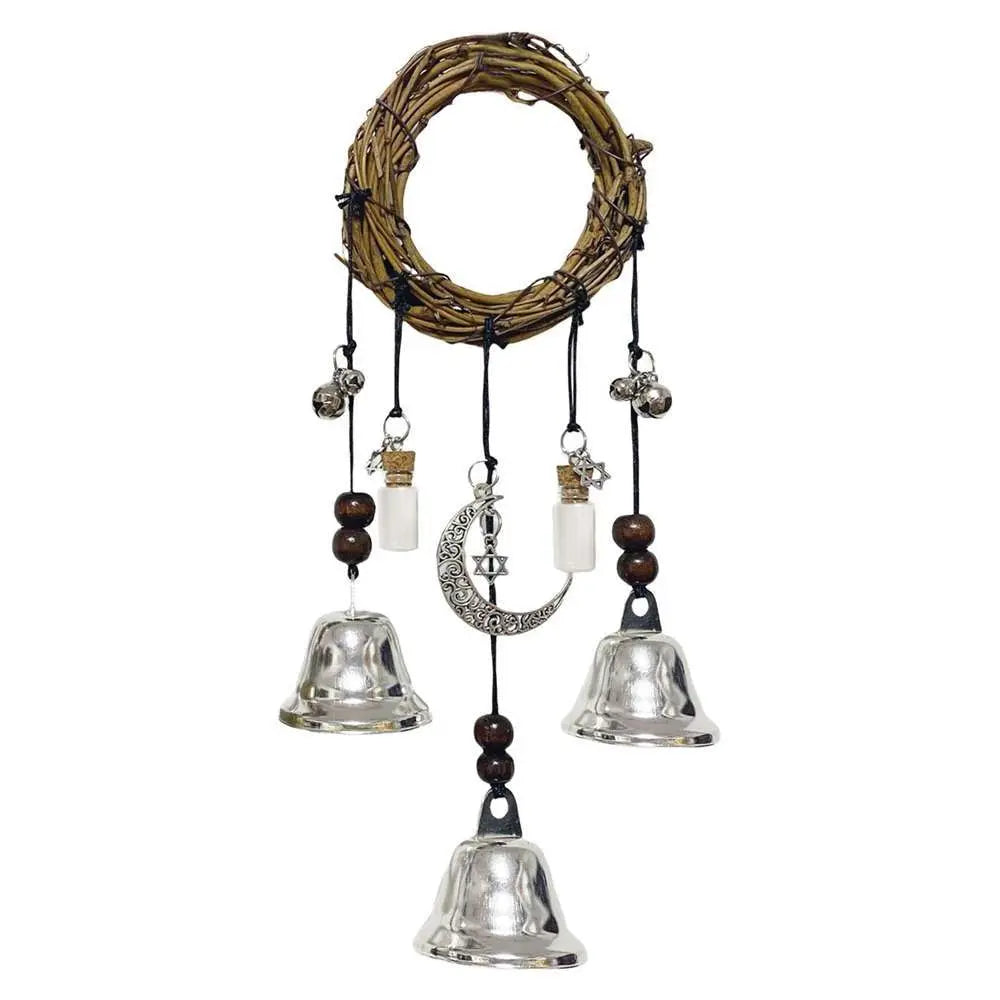 Witch Bells Door Hanger | Handmade Wiccan Wind Chime Wreath