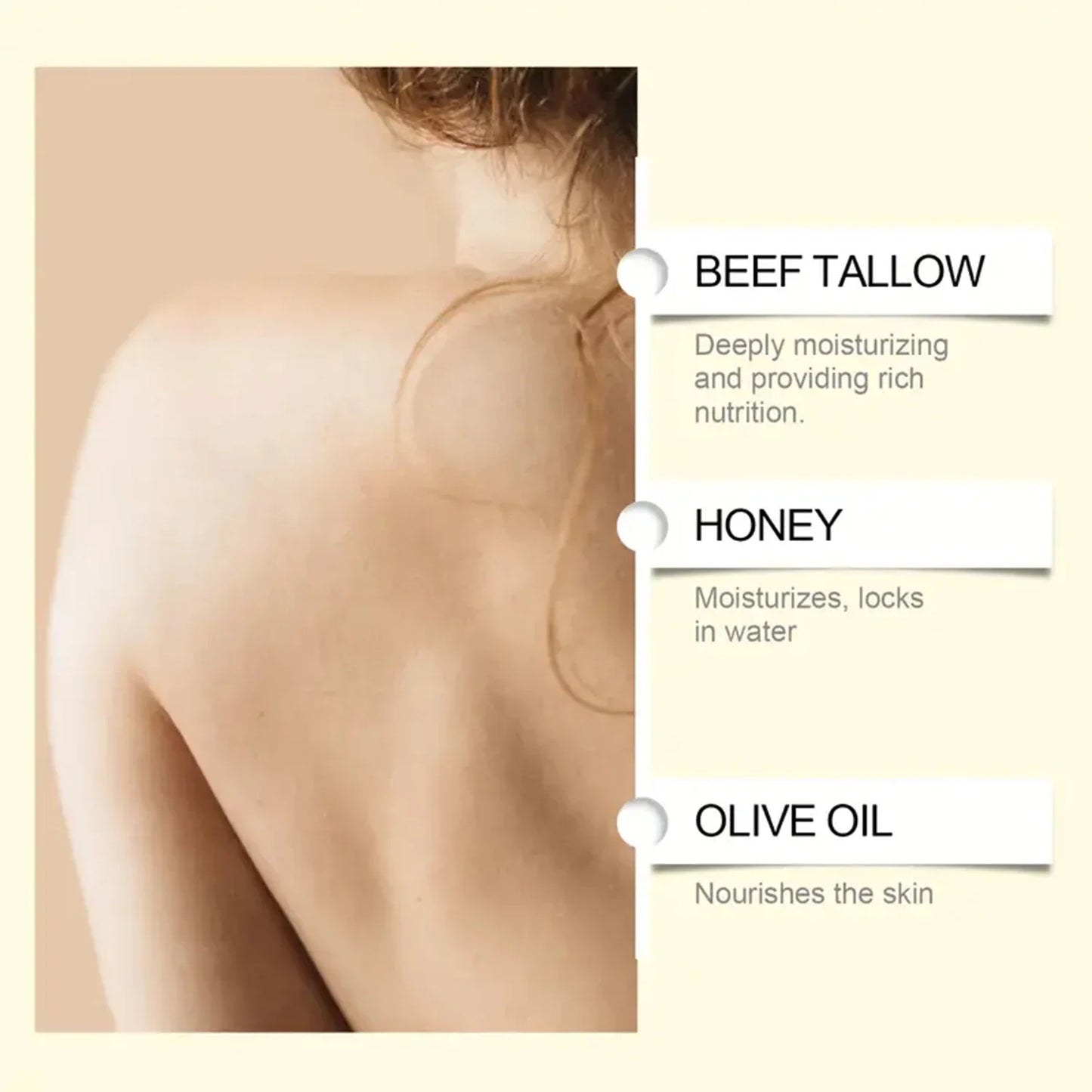 Grass-Fed Tallow Balm – Bee Venom & Caffeine Moisturizer 50g