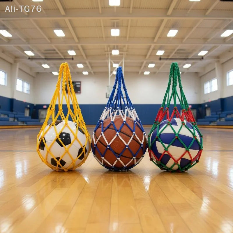 Nylon Mesh Ball Net Bag – Soccer, Basketball & Volleyball