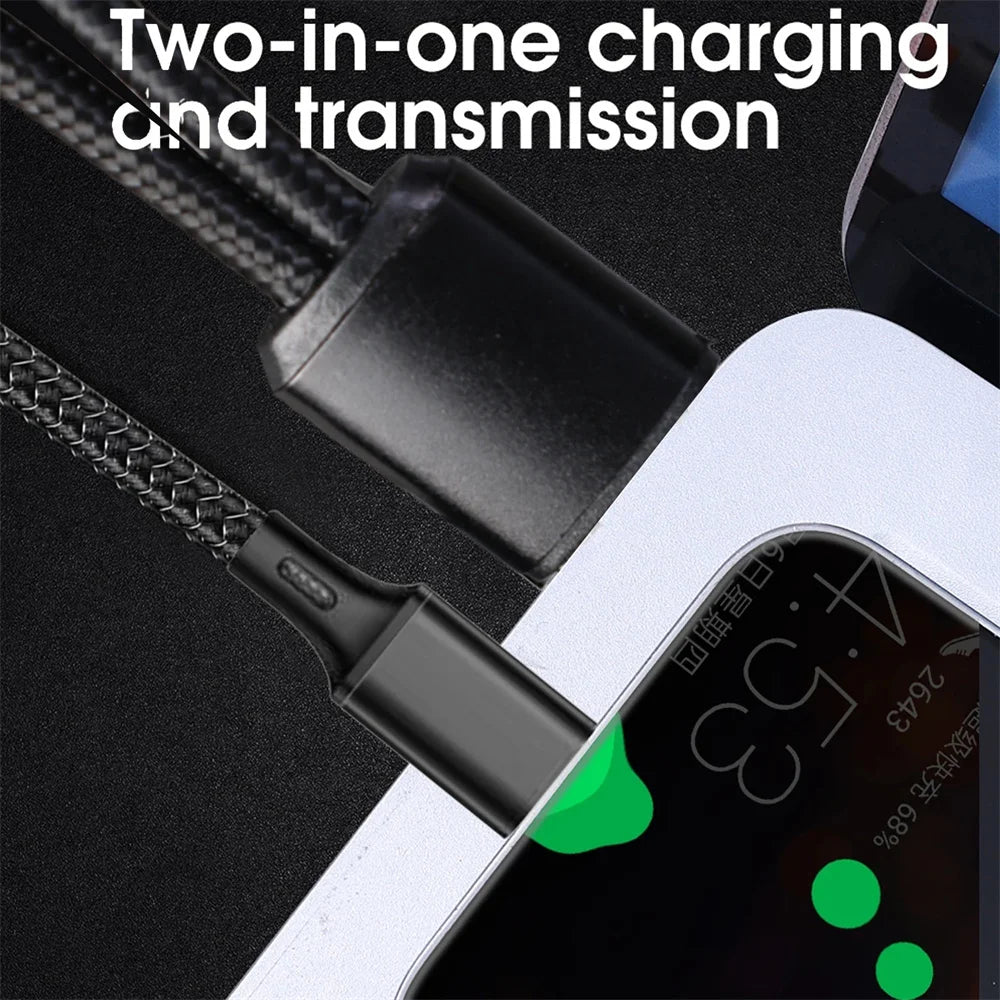 5A 2-in-1 Fast Charging Cable USB to Type-C & Micro USB 1.2m