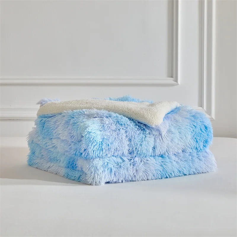 Fluffy Fuzzy Faux Fur Throw Blanket for Couch Sofa Bedroom Blanket for Bed Lightweight Thermal Blanket Warm Blankets for Winter Peaceful Pleasures Health and Wellness