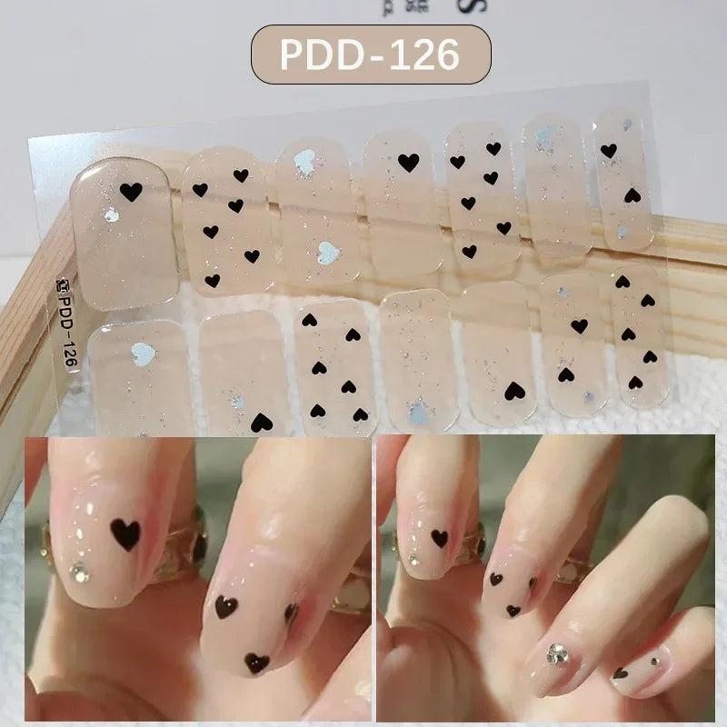 Self Adhesive Sparkling Glitter Full Cover Designer Art Nail Decoration Fashion Manicure Nail Stickers Peaceful Pleasures Health and Wellness PDD-126