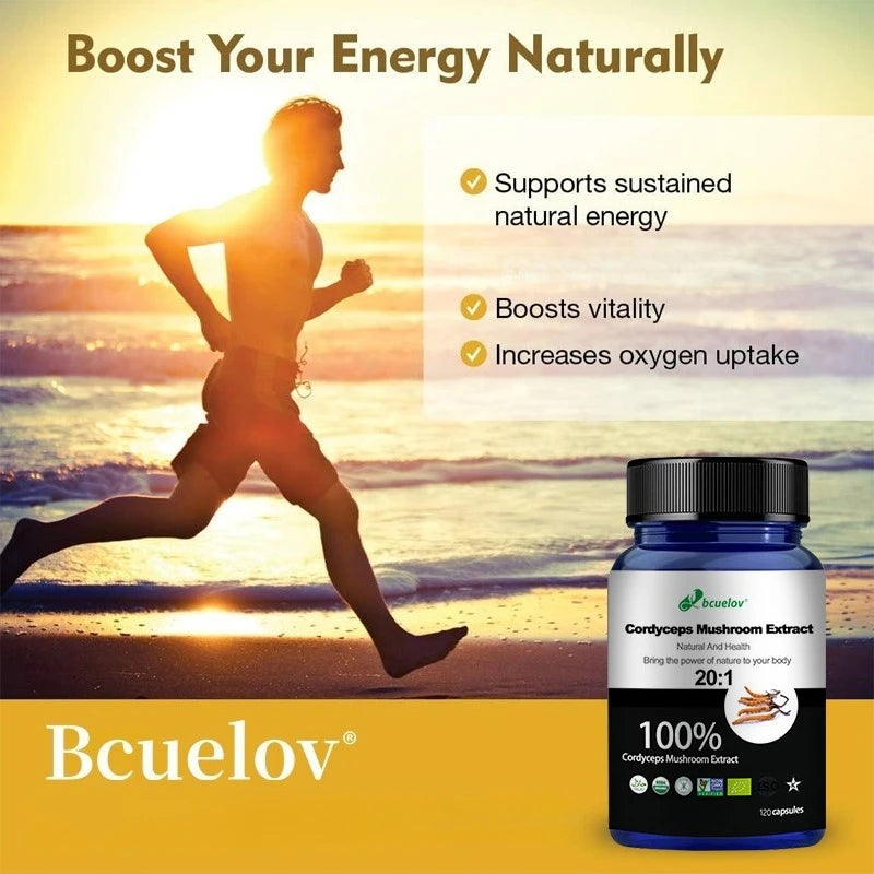 Pure Cordyceps Mushroom Extract – Energy & Immune Support Capsules