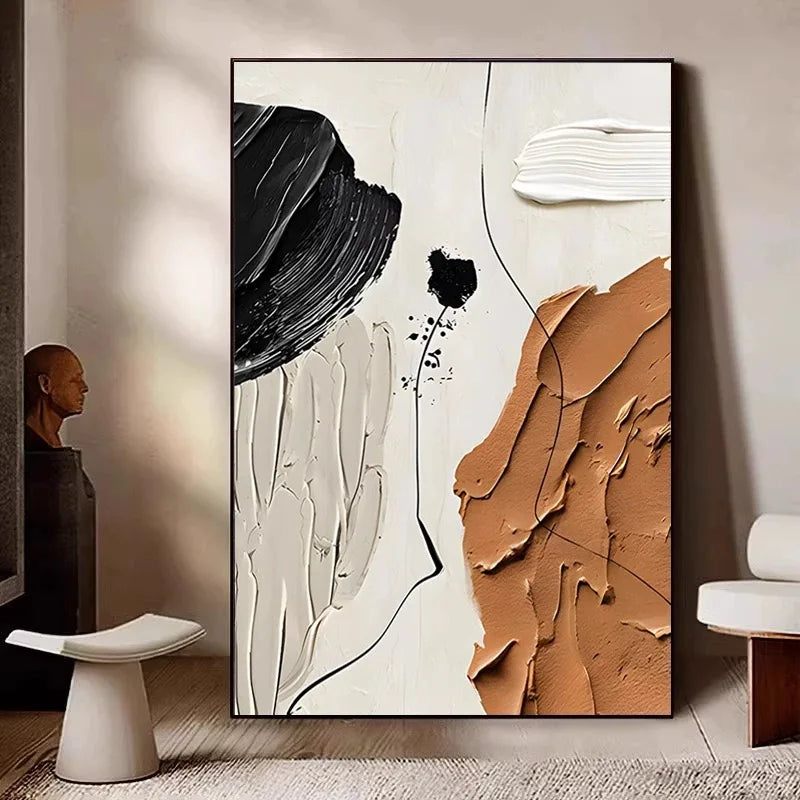Nordic Modern Abstract Color Matching Thick Oil Handmade Oil Painting For Home Decoration Bedroom Dining Room Living Room Mural Peaceful Pleasures Health and Wellness
