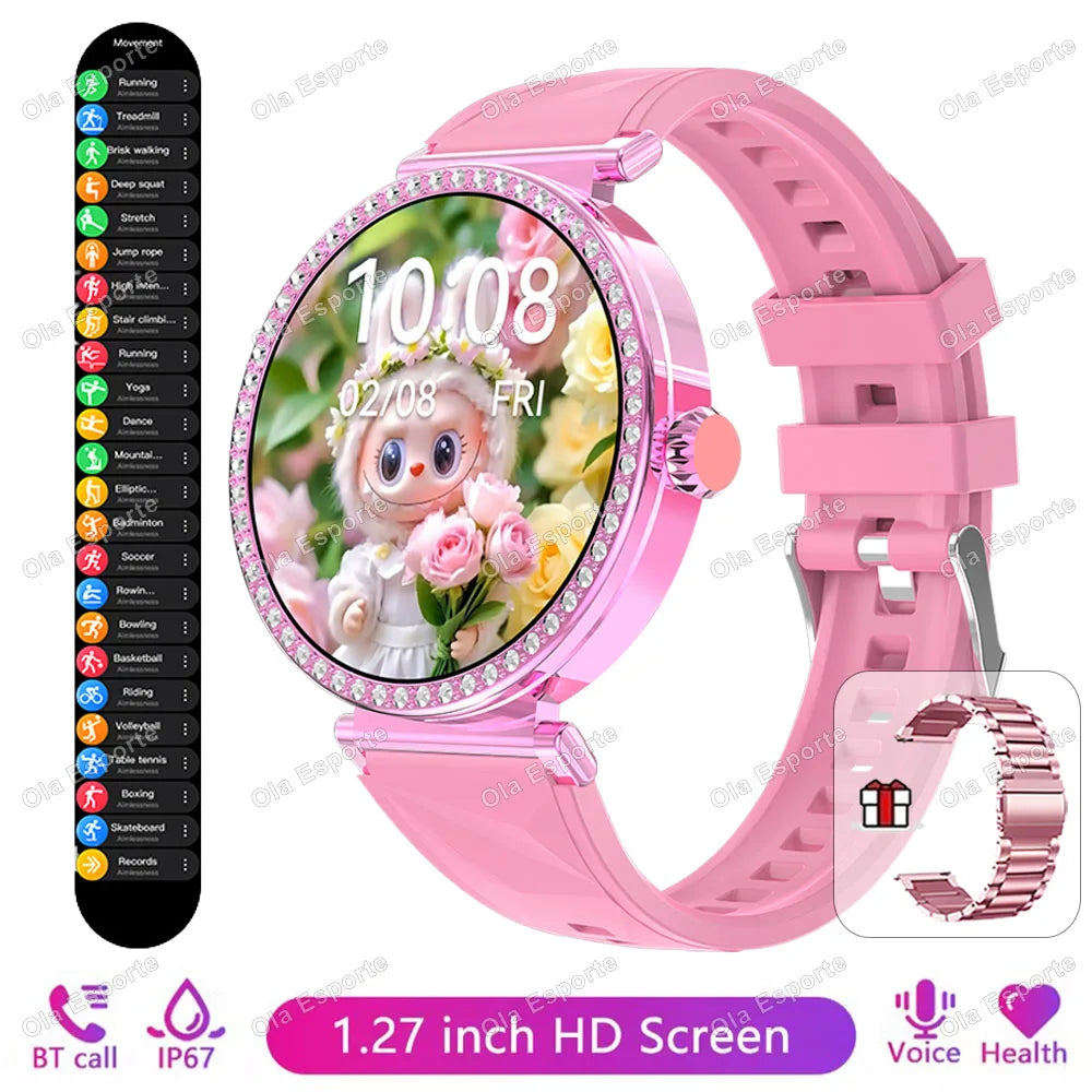 Smartwatch Luxury Fashion Female Physiological Reminder Bluetooth Music Women's Fashion Smart Watch Holiday Gift 2026 New HW12 Peaceful Pleasures Health and Wellness Pk18Szstrap