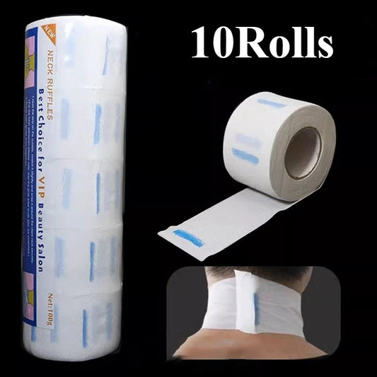 5/10 Rolls Disposable 1 Roll Hair Cutting Accessory Neck Paper Adjustable Barber Dedicated Salon Hairdressing White Neck Strips Peaceful Pleasures Health and Wellness 10 Rolls White