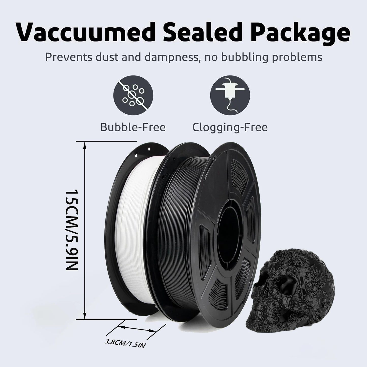 3D Maliang PLA Filament 1.75mm ±0.02mm | 500g Black & White