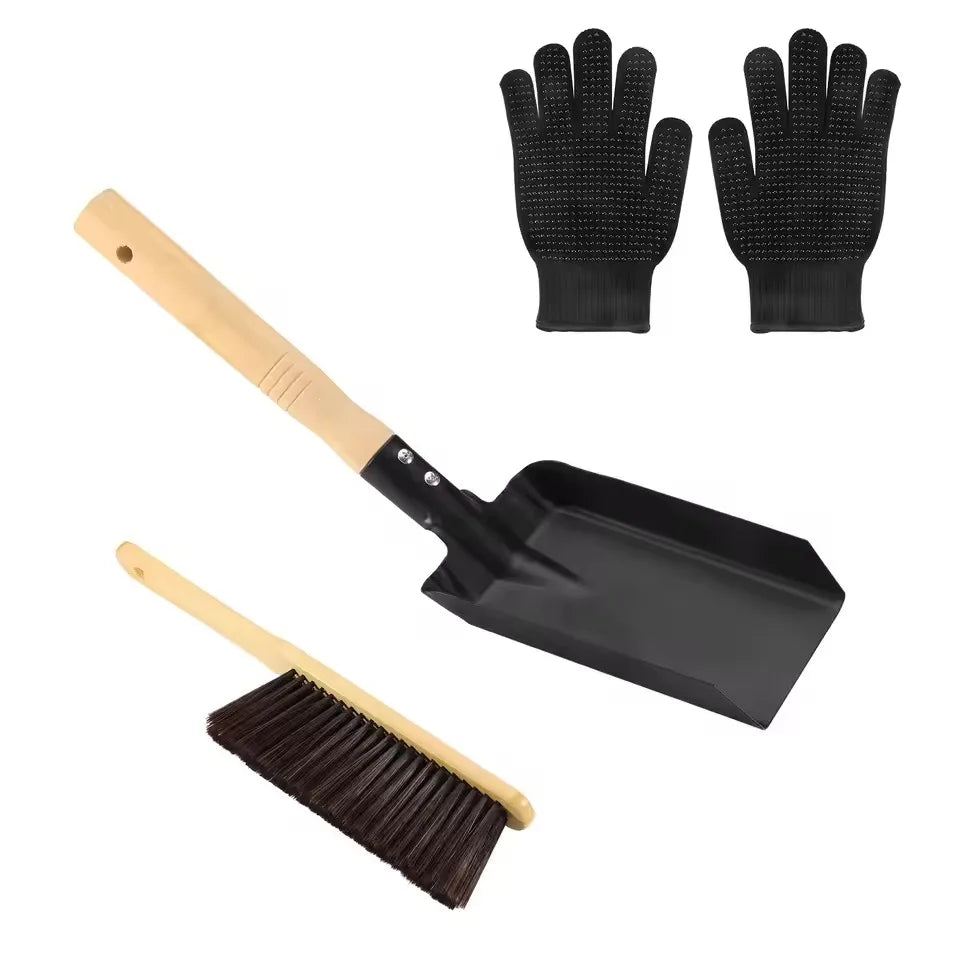 Fireplace Cleaning Complete Dust Broom Shovel Woodworking Brush