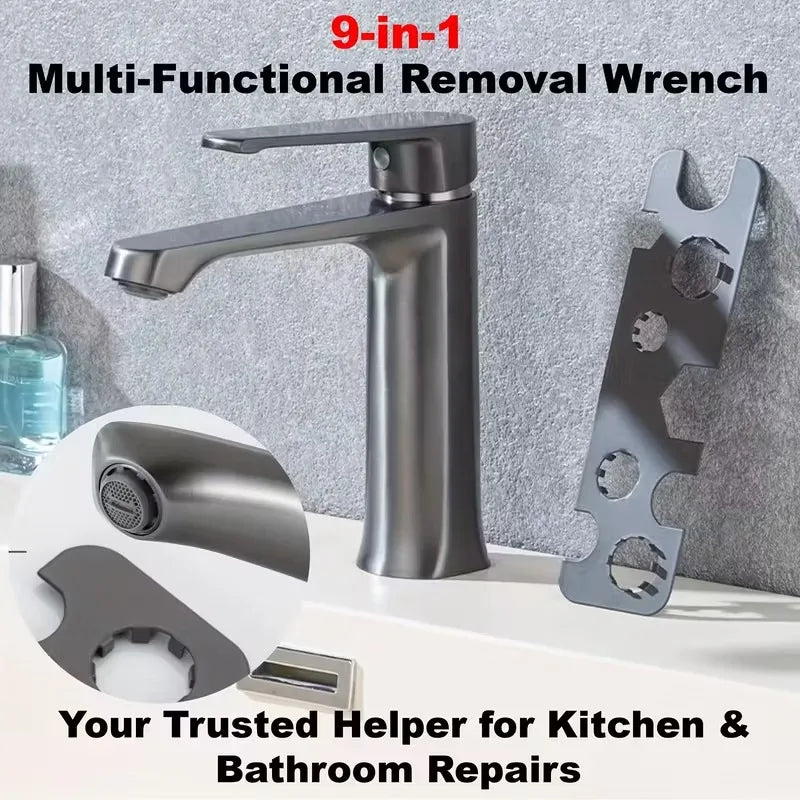 9-in-1 Faucet Aerator Removal Tool Metal Wrench M16–M24