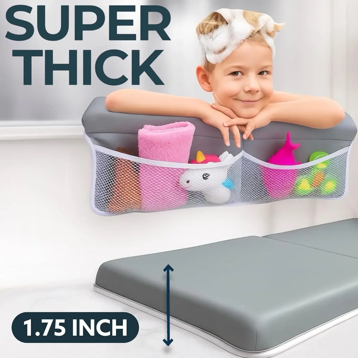 Soft Memory Foam Baby Bath Kneeling Pad with Elbow Rest, Non-Slip Cushion for Safe and Comfortable Bathing Peaceful Pleasures Health and Wellness